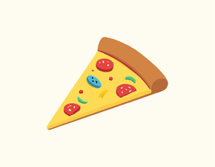 Cheesy Pizza  – Hand Drawn Food Vector