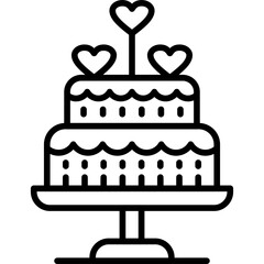 Wedding Cake Icon Vector Element