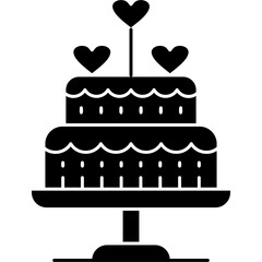 Wedding Cake Icon Vector Element