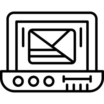 Laptop Mail Icon Vector Element