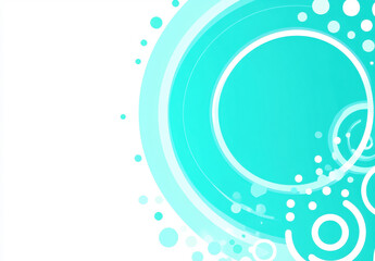 Vibrant background featuring abstract geometric shapes and dots in shades of turquoise and white, creating modern and dynamic visual appeal. This design evokes sense of creativity and freshness
