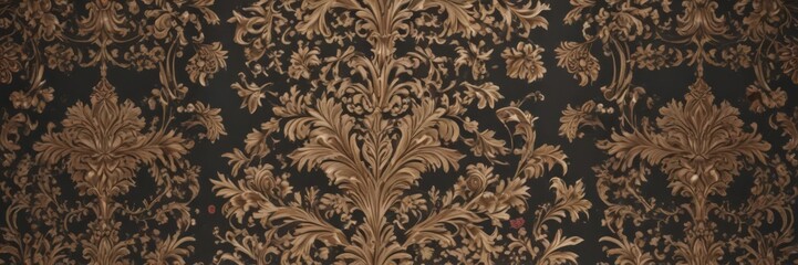 Intricate damask design, classic floral motifs, ornate, wallpaper, embroidery