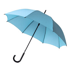 Light Blue Open Umbrella on Transparent Background