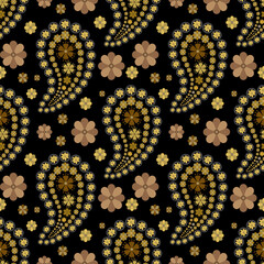 Paisley seamless Vector pattern. batik style background ,seamless paisley pattern with trend colors for bed linen .textiles, fabrics, souvenirs, packaging, greeting cards and scrapbooking,shawl