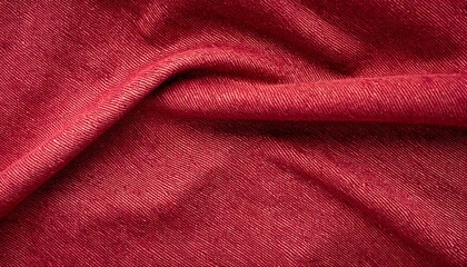 Obraz premium A close-up of faded red denim with visible weave, subtle distress, and classic texture, great for fabric previews.