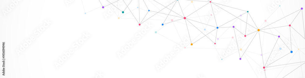 Fototapete Abstract vector background and geometric pattern with connecting the dots and lines for banner design or header. Minimalistic vector texture for modern design