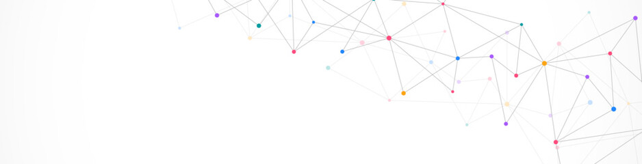 Abstract vector background and geometric pattern with connecting the dots and lines for banner design or header. Minimalistic vector texture for modern design