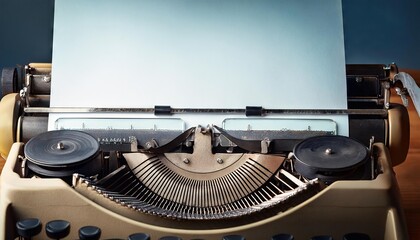 typewriter with paper sheet. Space for text