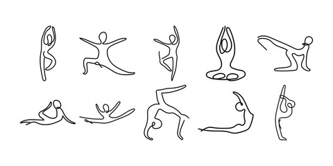 Yoga Pose Line Art