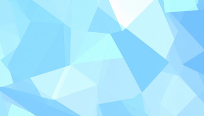 Fototapeta premium Soft blue and white low poly shapes create abstract geometric texture, reminiscent of ice crystals. This serene background evokes sense of calm and tranquility