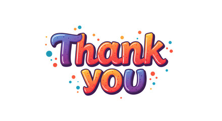 Colorful Pixel Art Thank You Text with Confetti on Transparent Background