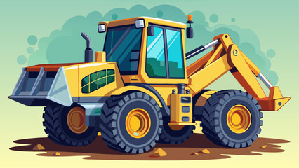 Naklejka premium wheel loader excavator isolated