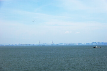 View of Incheon Bridge from SoMuido in Incheon, Korea
