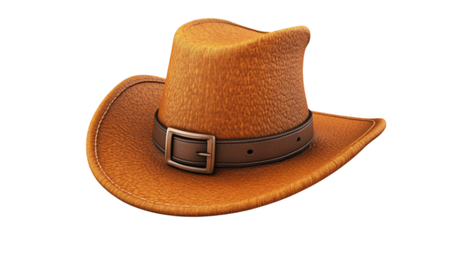 Textured cowboy hat with wide brim and brown leather band, exuding rustic charm and adventurous spirit