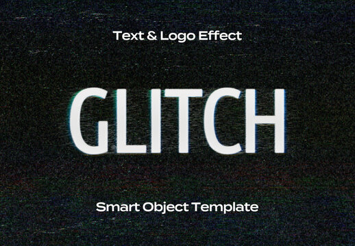 Screen Monitor TV VHS Display Text Logo Style Effect Mockup Logotype Template Shape