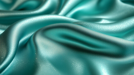 Green and light blue colored silk fabric
