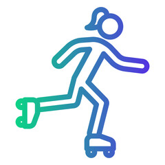 skating Line Gradient Icon