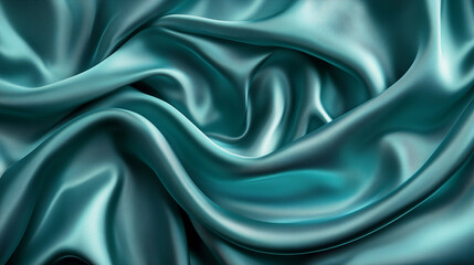 Green and light blue colored silk fabric
