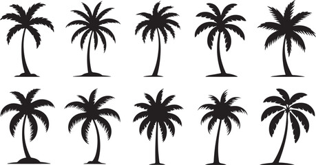 Fototapeta premium Collection of tree silhouettes perfect for nature landscape and environmental designs