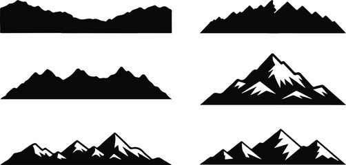 Mountain silhouettes for outdoor nature and landscape themes