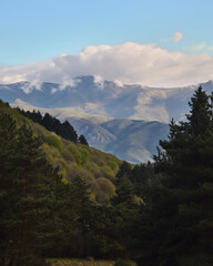 mountain landscape with clouds