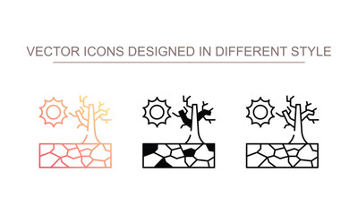 Drought icon design with white background stock illustration