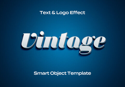 Vintage Retro Old Text Logo Style Effect Mockup Logotype Template Shape