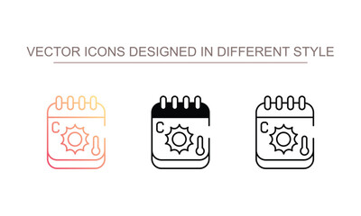 Summer Calendar icon design with white background stock illustration