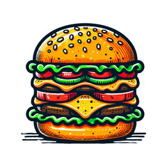 Delicious Illustrated Burger
