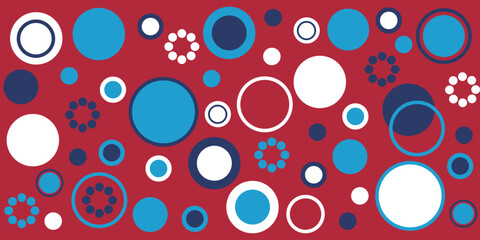 Patriotic Geometric Dots. Americana Background Pattern. Vector Template For Fabric, Textile, Wallpaper, Wrapping Paper



