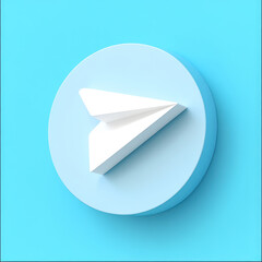 paper plane on blue background