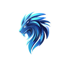 Obraz premium Majestic blue lion logo design on transparent background a fierce and regal symbol of power and leadership