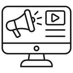 Online Marketing Outline Icon