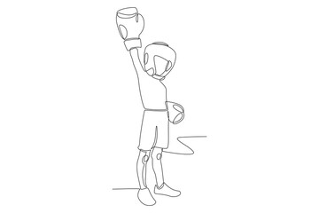 Kid boxing concept one-line drawing