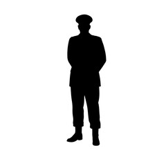 
 Army Commander silhouette vector flat illustration design.
