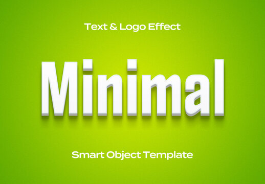 Minimal Clean White 3D Simple Text Logo Style Effect Mockup Logotype Template Shape