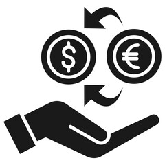 Money Exchange Glyph Icon