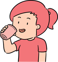 Illustration of woman drinking
