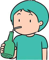 Illustration of man drinking
