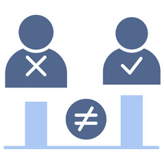 Inequity Flat Blue Icon