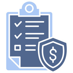 Insurance Policy Flat Blue Icon