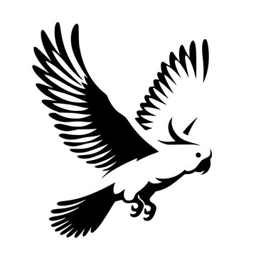 Flying cockatoo silhouette