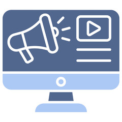 Online Marketing Flat Blue Icon
