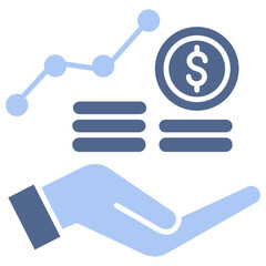Profit Flat Blue Icon