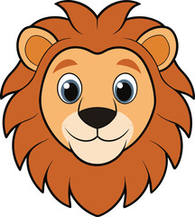 Obraz premium Cute Cartoon Lion Face mascot logo