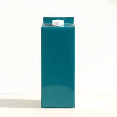 Teal Milk Carton: A minimalist image showcasing a teal-colored milk carton with a white cap.  The clean lines and simple design create a modern and appealing visual.