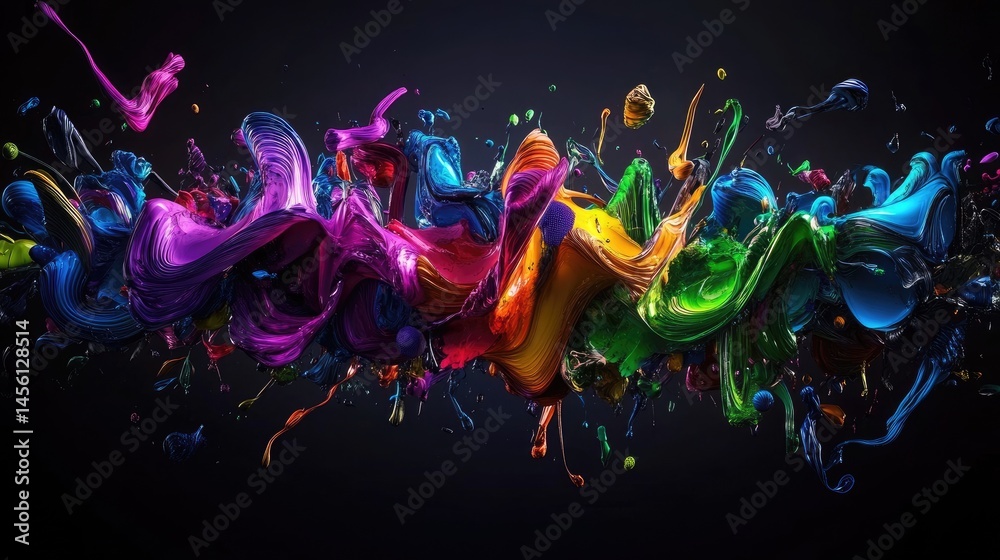 Aufkleber modern colorful background with visual soundwaves, vibrant pop tones, and abstract chaos