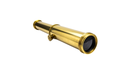 vintage brass telescope with polished finish, showcasing intricate details and classic design. This elegant instrument evokes sense of adventure and exploration, perfect for nautical themes
