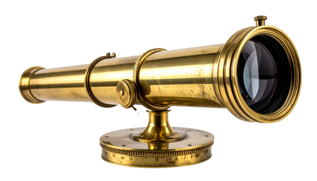 vintage brass telescope with intricate detailing, showcasing its polished surface and classic design. This elegant instrument is perfect for nautical exploration or as decorative piece