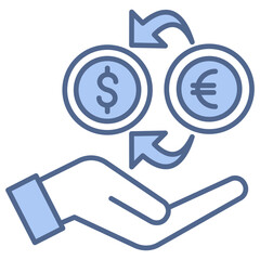 Obraz premium Money Exchange Blue Icon